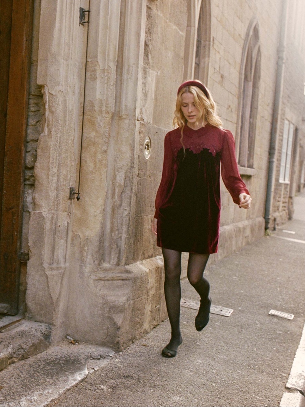 NWT DÔEN Madelynne Dress Vino Rosso L